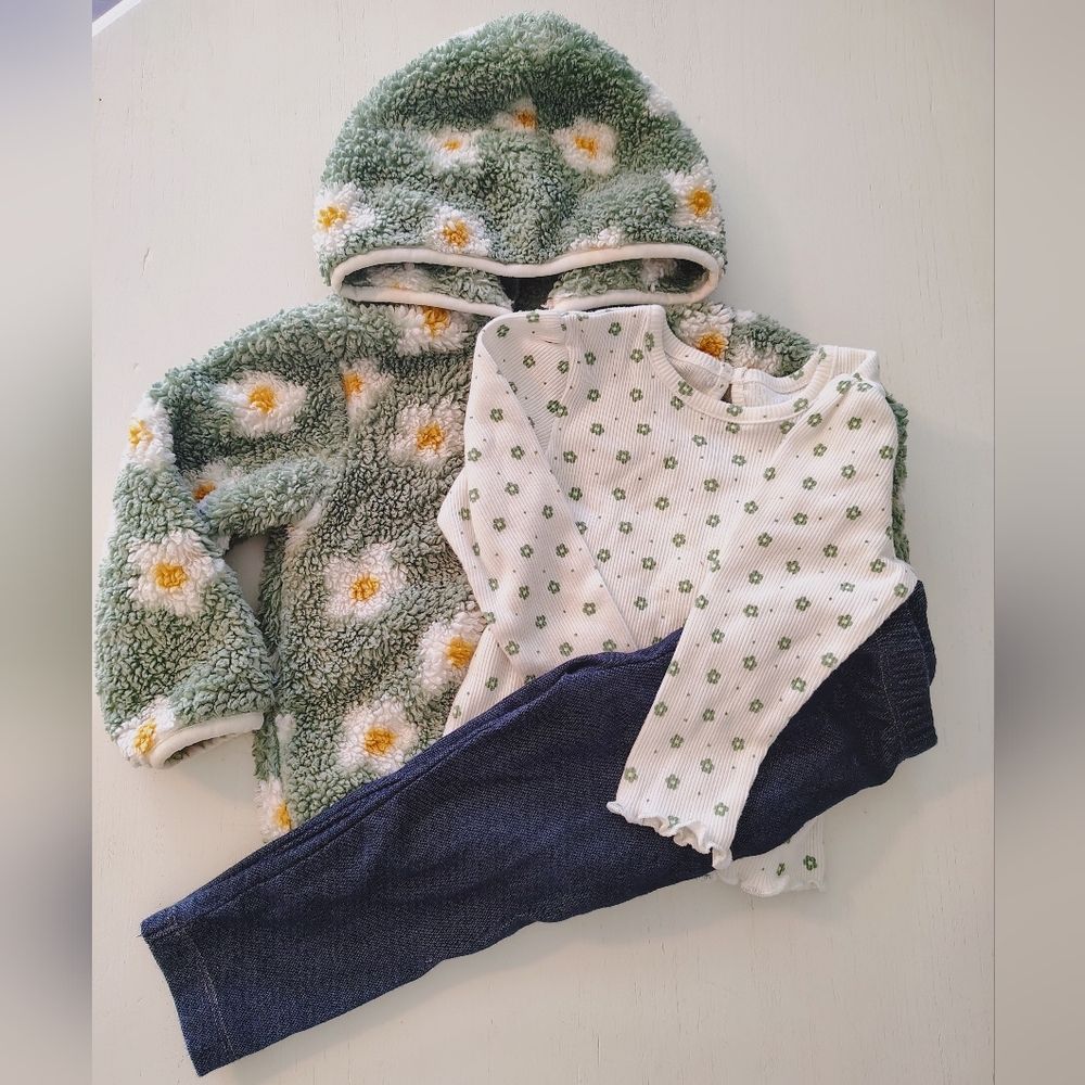 Little me matching long sleeve outfit set bundle with coat jacket sweatshirt 18